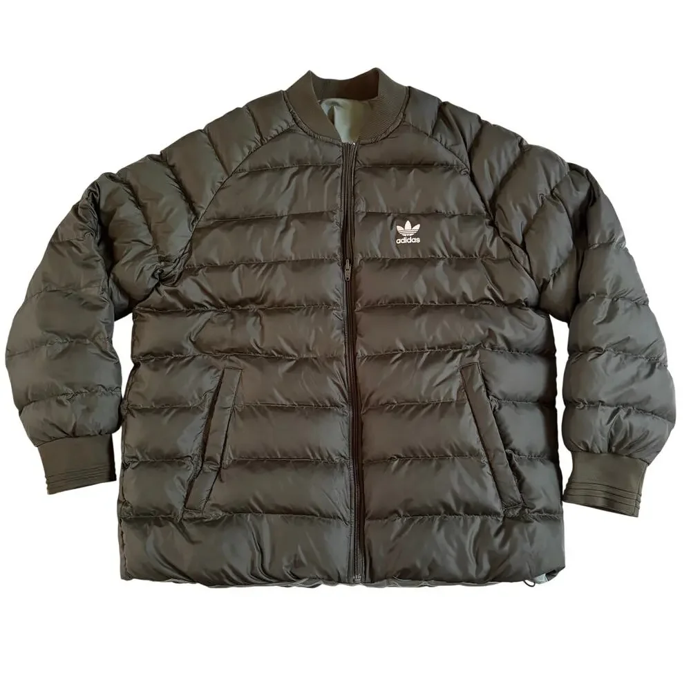 Adidas Originals SST Superstar Reversible Winter Jacket Coat Olive Green Large